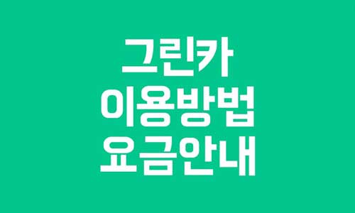 그린카 이용방법
그린카 가격 요금