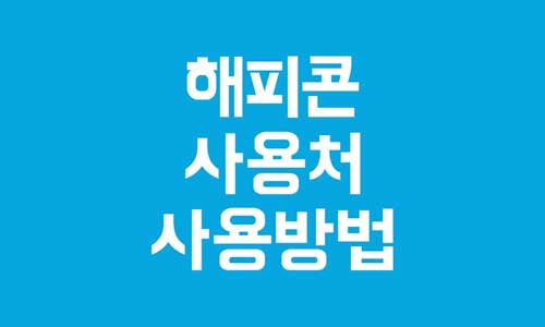 해피콘 사용처
해피콘 사용방법