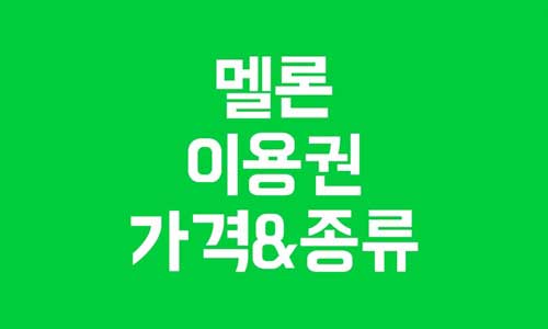멜론 이용권 가격
멜론 이용권 종류
