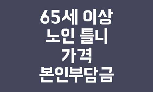 65세 이상 노인 틀니 
노인 틀니 본인부담금