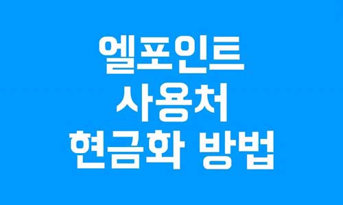 엘포인트 사용처
엘포인트 현금화