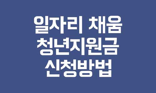 일자리 채움 청년지원금
빈일자리 청년취업지원금